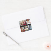 Ontwerp je eigen 7 fotocollage vierkante sticker (Envelop)