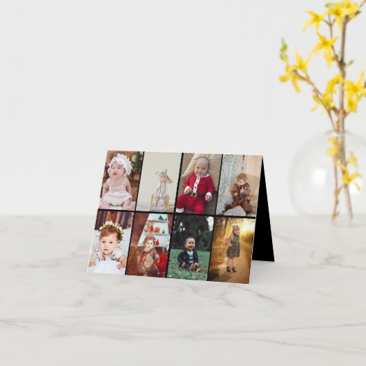 Ontwerp Je Eigen 8 Foto Collage Kaart (Gele Bloem)