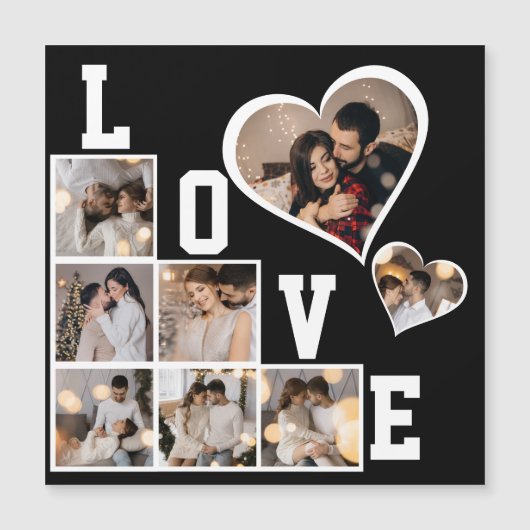 Ontwerp Je Eigen 8 Foto Collage Magnetische Uitnodiging (Voorkant)