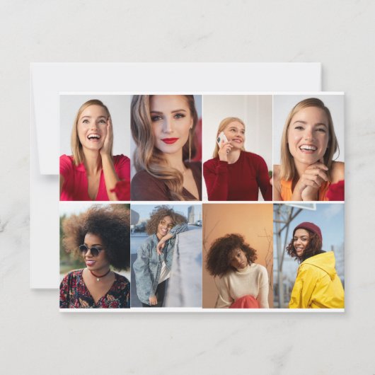 Ontwerp Je Eigen 8 Foto Collage Notitiekaartje (Voorkant)