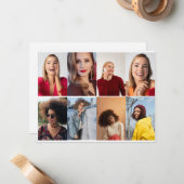 Ontwerp Je Eigen 8 Foto Collage Notitiekaartje (Voorkant / Achterkant in situ)