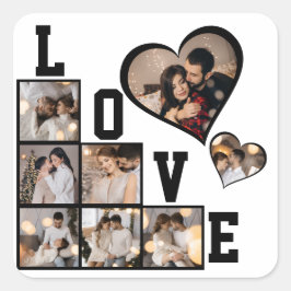 Ontwerp Je Eigen 8 Foto Collage Vierkante Sticker