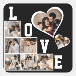 Ontwerp Je Eigen 8 Foto Collage Vierkante Sticker