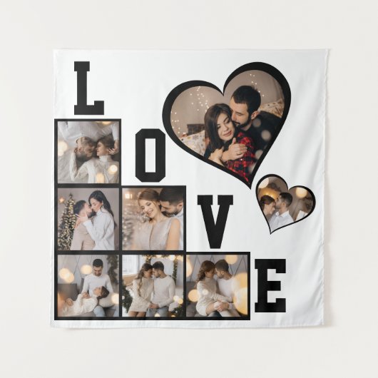 Ontwerp Je Eigen 8 Foto Collage Wandkleed (Voorkant)