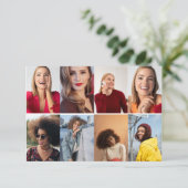 Ontwerp je eigen 8 fotocollage aankondiging (Staand voorkant)