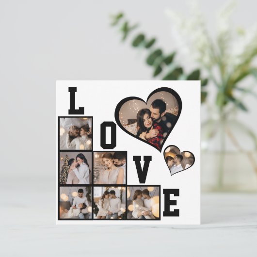 Ontwerp je eigen 8 fotocollage bedankkaart (Staand voorkant)