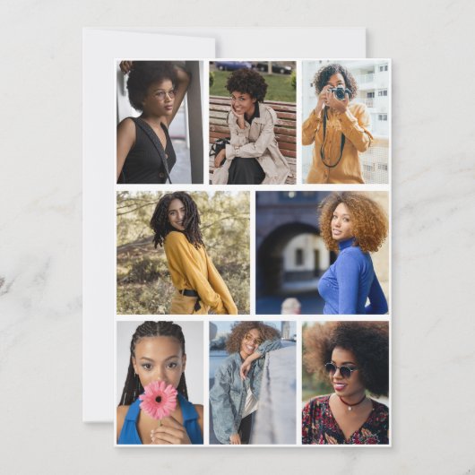 Ontwerp je eigen 8 fotocollage bedankkaart (Voorkant)