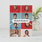 Ontwerp je eigen 8 fotocollage bedankkaart (Staand voorkant)