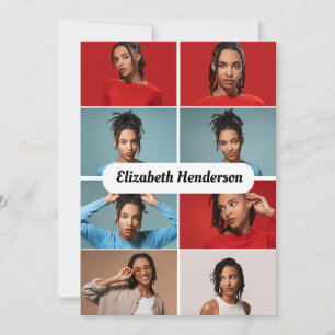 Ontwerp je eigen 8 fotocollage bedankkaart