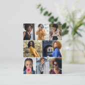 Ontwerp je eigen 8 fotocollage briefkaart (Staand voorkant)