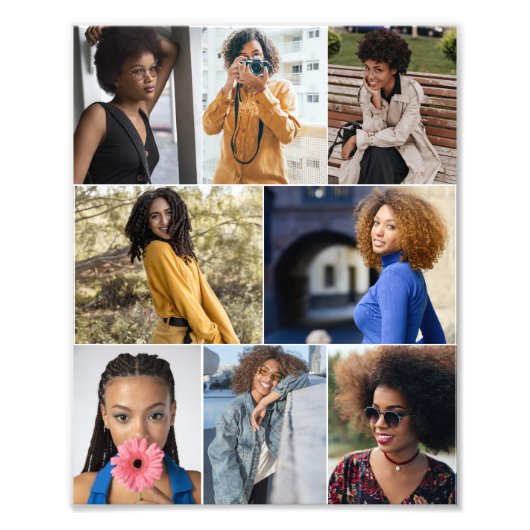 Ontwerp je eigen 8 fotocollage foto afdruk (Voorkant)