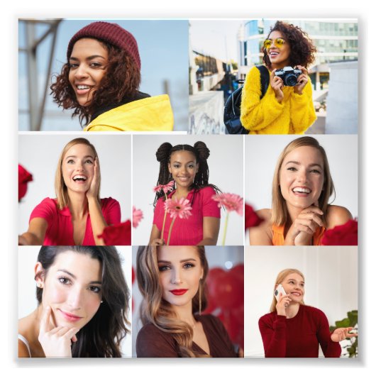 Ontwerp je eigen 8 fotocollage foto afdruk (Voorkant)