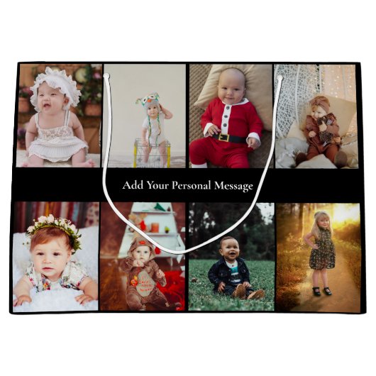 Ontwerp je eigen 8 fotocollage groot cadeauzakje (Voorkant)