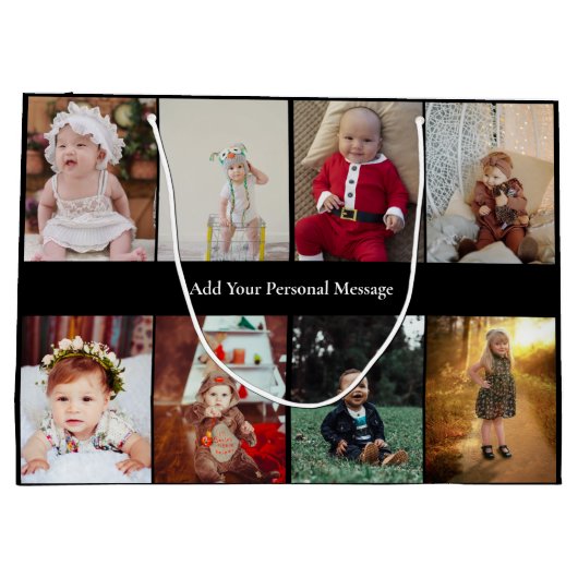 Ontwerp je eigen 8 fotocollage groot cadeauzakje (Achterkant)