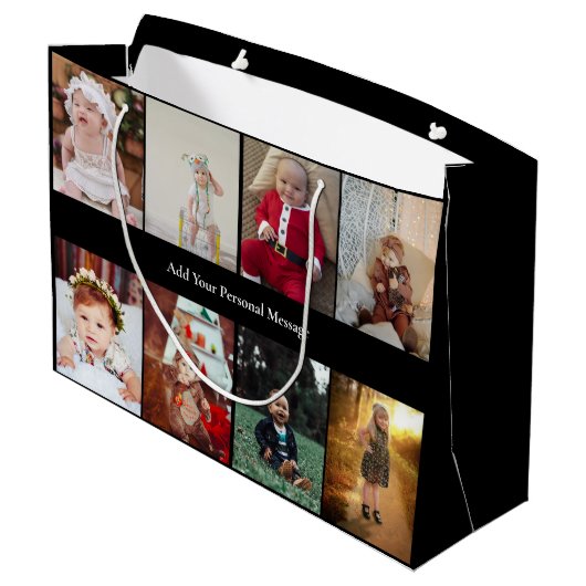 Ontwerp je eigen 8 fotocollage groot cadeauzakje (Achterkant Gekanteld)