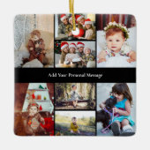 Ontwerp je eigen 8 fotocollage keramisch ornament (Voorkant)