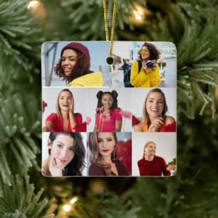 Ontwerp je eigen 8 fotocollage keramisch ornament
