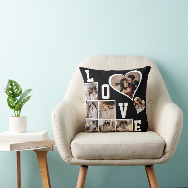Ontwerp je eigen 8 fotocollage kussen (Stoel)