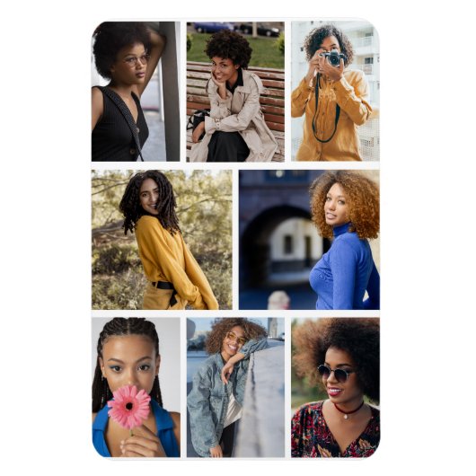 Ontwerp je eigen 8 fotocollage magneet (Verticaal)