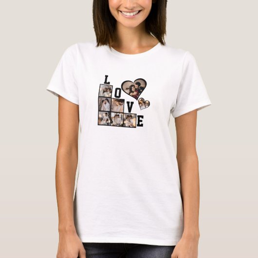 Ontwerp je eigen 8 fotocollage t-shirt (Voorkant)