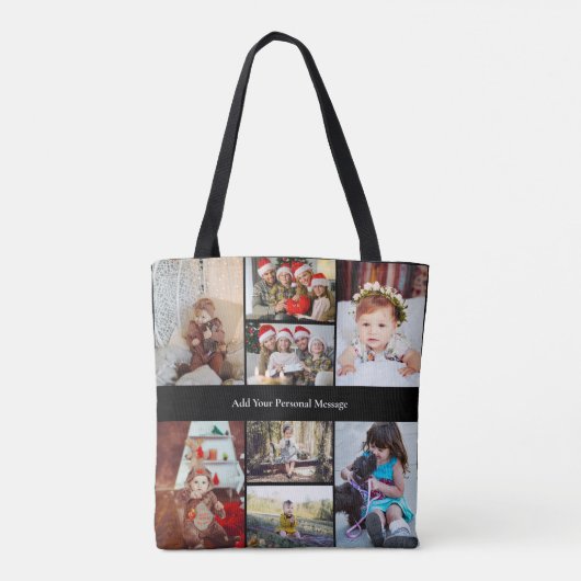 Ontwerp je eigen 8 fotocollage tote bag (Achterkant)
