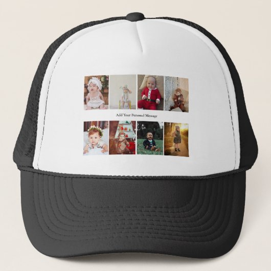 Ontwerp je eigen 8 fotocollage trucker pet (Voorkant)