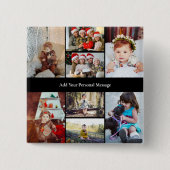 Ontwerp je eigen 8 fotocollage vierkante button 5,1 cm (Voorkant)