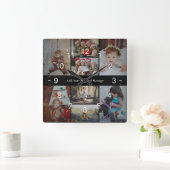 Ontwerp je eigen 8 fotocollage vierkante klok (Huis)