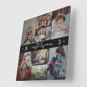 Ontwerp je eigen 8 fotocollage vierkante klok (Hoek)