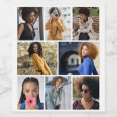 Ontwerp je eigen 8 fotocollage wijn etiket (Enkel label)