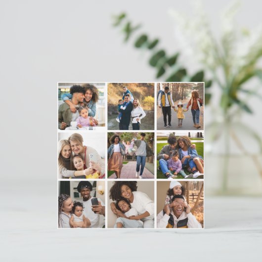 Ontwerp Je Eigen 9 Foto Collage Kaart (Staand voorkant)