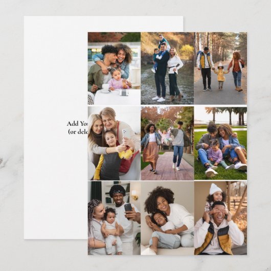 Ontwerp je eigen 9 fotocollage aankondiging (Voorkant / Achterkant)