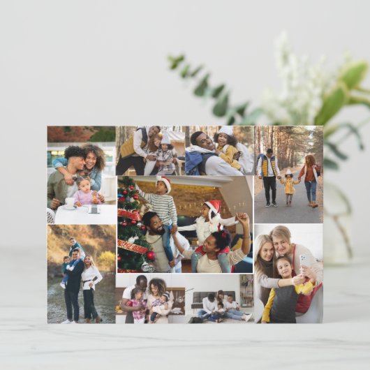 Ontwerp je eigen 9 fotocollage bedankkaart (Staand voorkant)