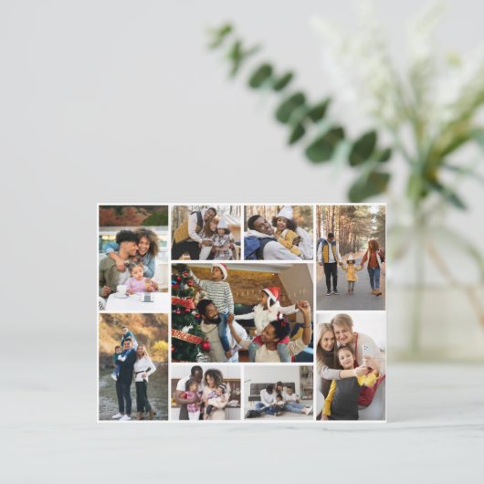 Ontwerp je eigen 9 fotocollage briefkaart (Staand voorkant)
