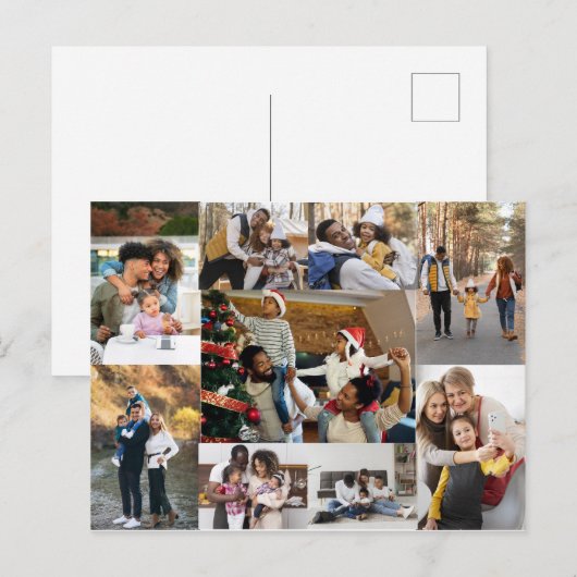 Ontwerp je eigen 9 fotocollage briefkaart (Voorkant / Achterkant)