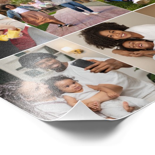 Ontwerp je eigen 9 fotocollage foto afdruk (Hoek)