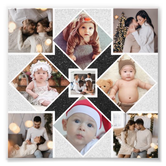 Ontwerp je eigen 9 fotocollage foto afdruk (Voorkant)