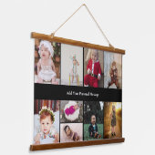 Ontwerp je eigen 9 fotocollage hangend wandkleed (Gebogen)