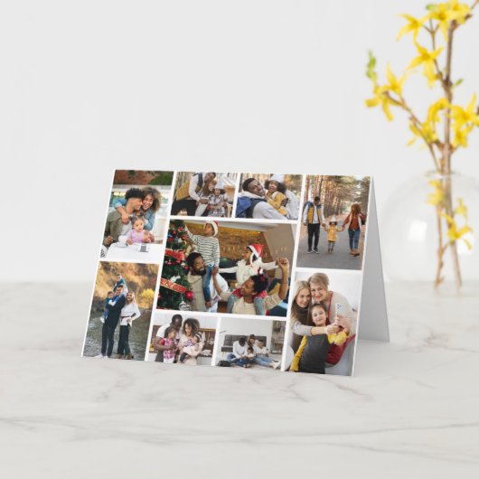 Ontwerp je eigen 9 fotocollage kaart (Gele Bloem)