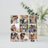 Ontwerp je eigen 9 fotocollage kaart (Staand voorkant)