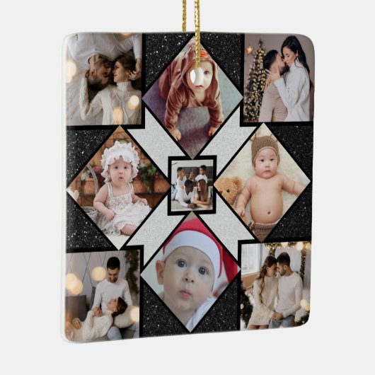Ontwerp je eigen 9 fotocollage keramisch ornament (Rechts)