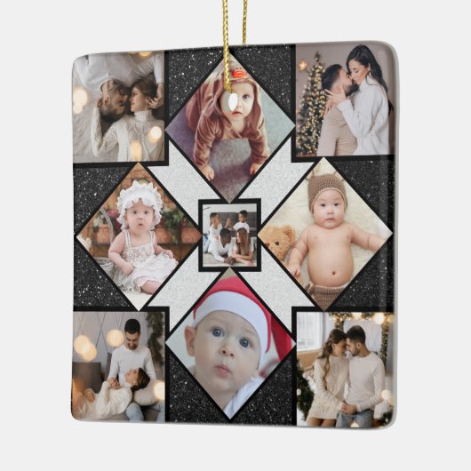 Ontwerp je eigen 9 fotocollage keramisch ornament (Links)