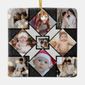 Ontwerp je eigen 9 fotocollage keramisch ornament (Voorkant)