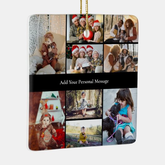 Ontwerp je eigen 9 fotocollage keramisch ornament (Rechts)