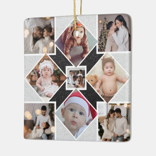 Ontwerp je eigen 9 fotocollage keramisch ornament (Links)