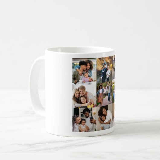 Ontwerp je eigen 9 fotocollage koffiemok (Voorkant links)