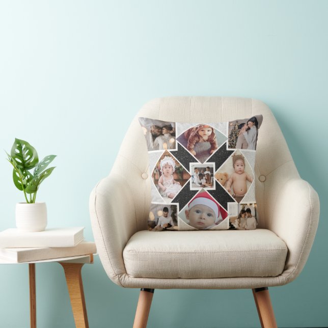 Ontwerp je eigen 9 fotocollage kussen (Stoel)