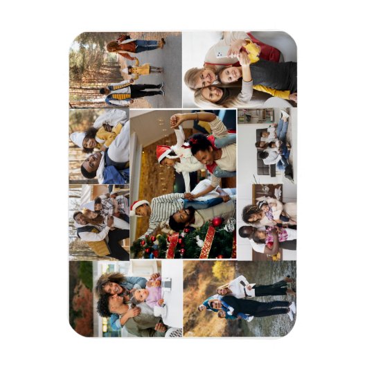 Ontwerp je eigen 9 fotocollage magneet (Verticaal)