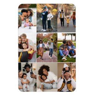 Ontwerp je eigen 9 fotocollage magneet