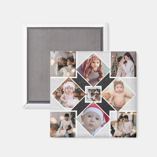 Ontwerp je eigen 9 fotocollage magneet (Voorkant / Achterkant)